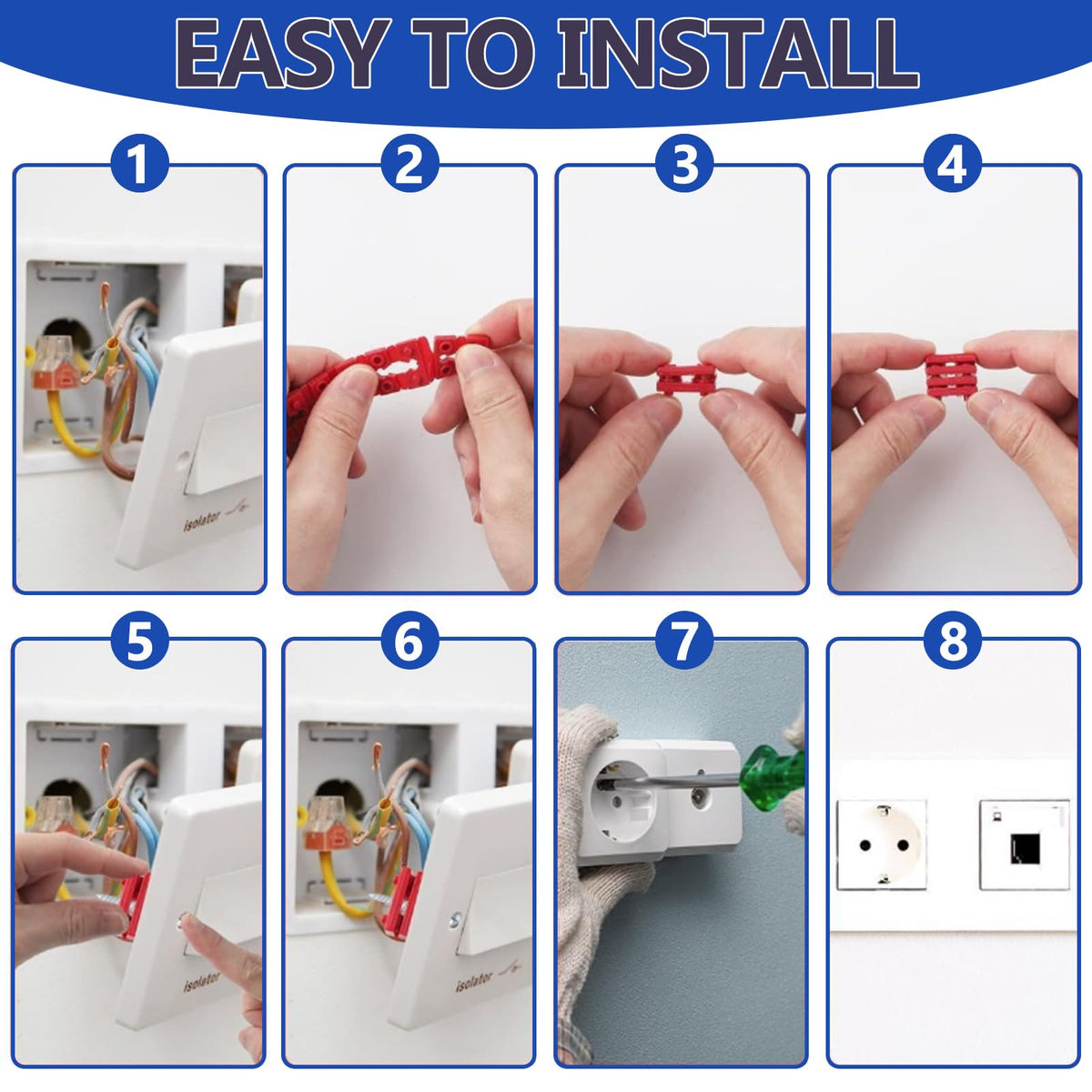 Klfte 168pcs White Wall Plate Screws & Outlet Spacers Kit — 3/8 inch to 1.2 inch