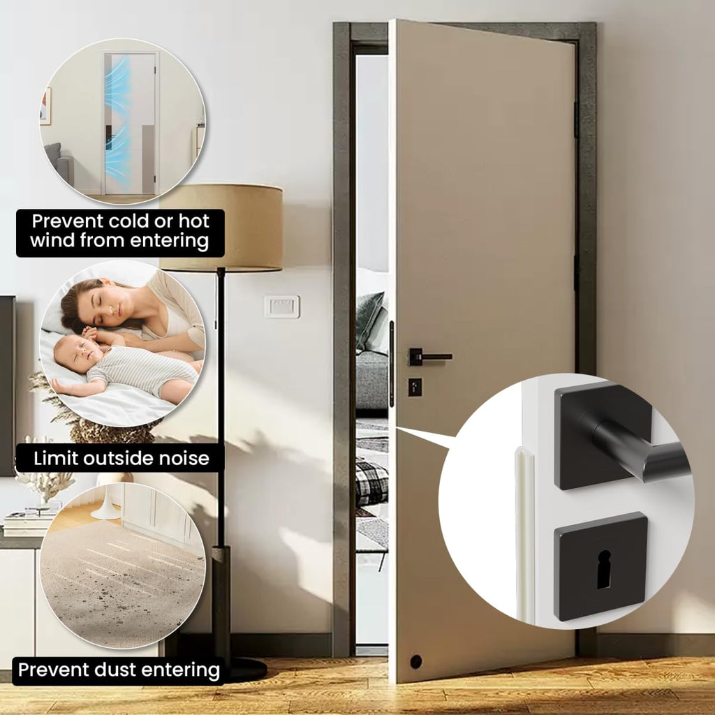 KNEELISA V Shape Thin Foam Weather Stripping Door Seal — 33FT White, Draft Stopper & Insulation