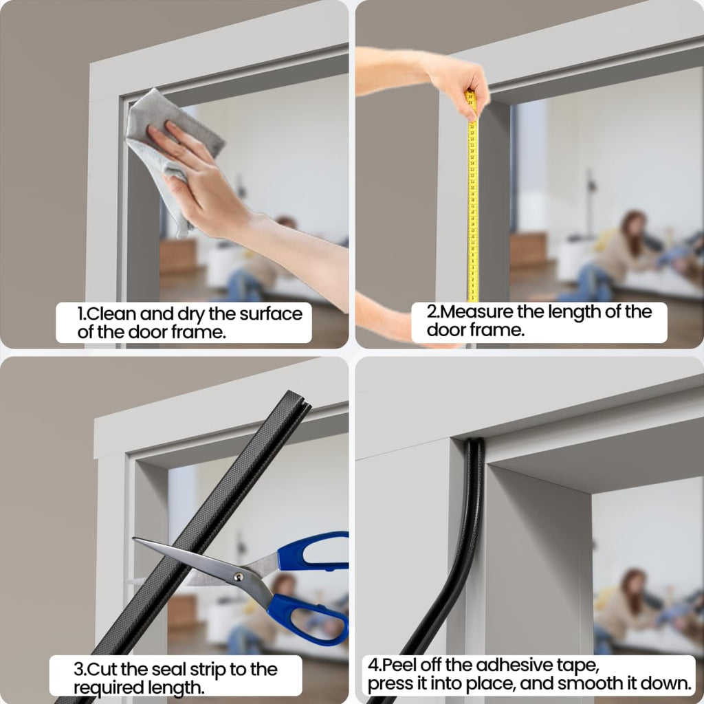 KNEELISA V Shape Thin Foam Weather Stripping Door Seal — 33FT White, Draft Stopper & Insulation