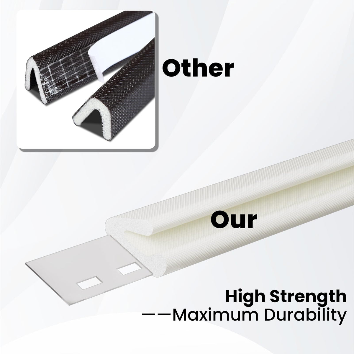 KNEELISA V Shape Thin Foam Weather Stripping Door Seal — 33FT White, Draft Stopper & Insulation