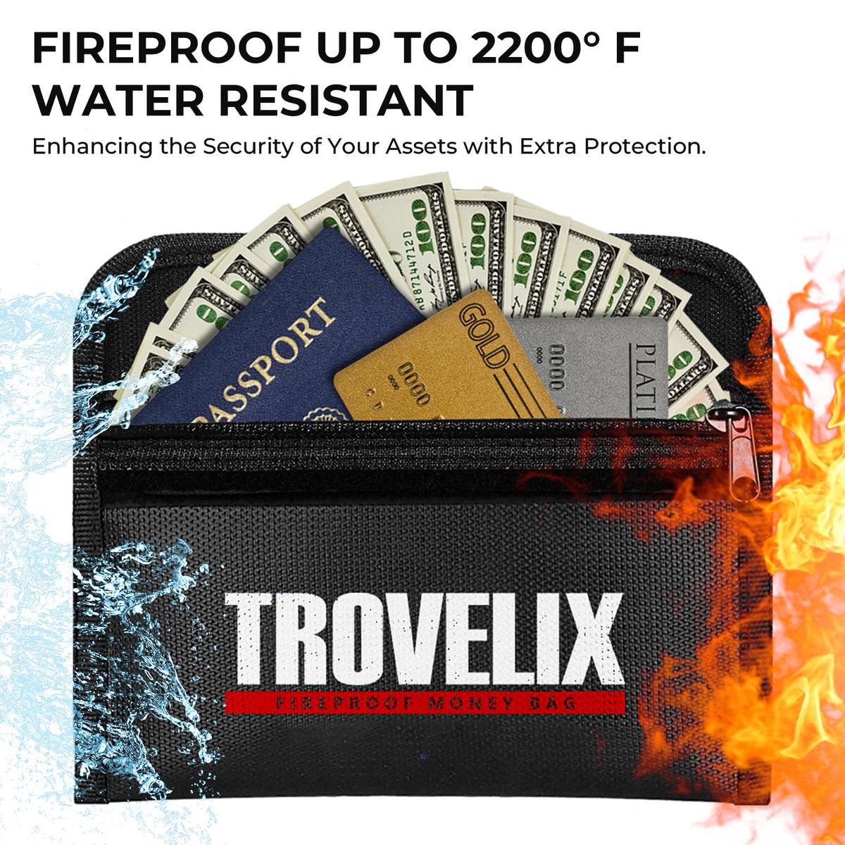 KOFAIR Book Safe with Combination Lock — Hidden Hollow Book Safe with Fireproof Bag, 9.5 x 6.2 x 2.2 in