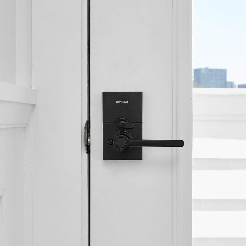 Kwikset SmartCode 917 Keypad Lever with Halifax Handle – Matte Black, SmartKey Security