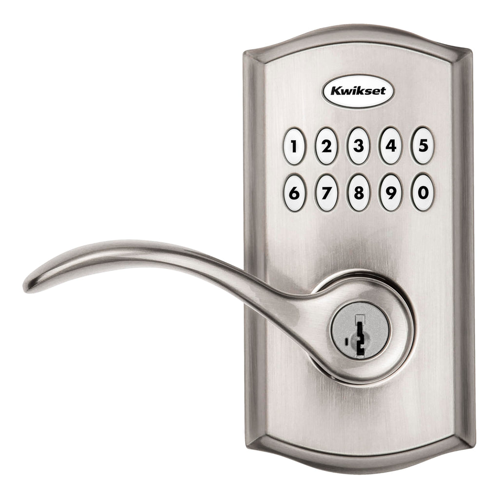 Kwikset SmartCode 955 Pembroke – Light Commercial Keyless Entry Lever (Satin Nickel)