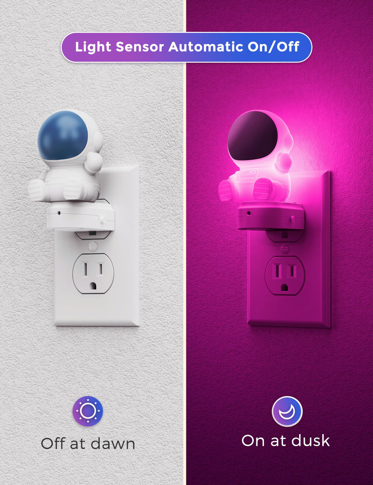 L LOHAS LED Night Light for Kids — 3D Space, RGB + 3000K Soft White, 3 Modes