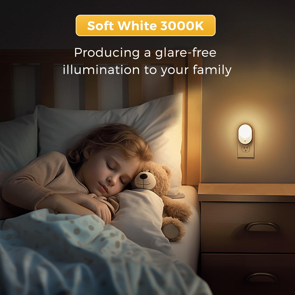L LOHAS LED Motion Sensor Night Light – 2-Pack, Dusk-to-Dawn & Motion Sensing, 3000K Soft White, 30/60/100lm Dimmable