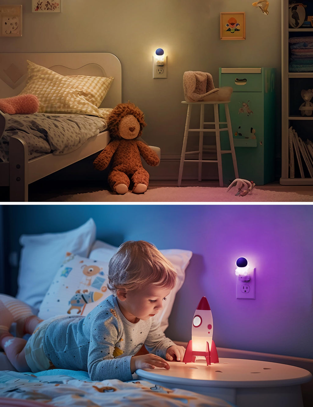 L LOHAS LED Night Light for Kids — 3D Space, RGB + 3000K Soft White, 3 Modes