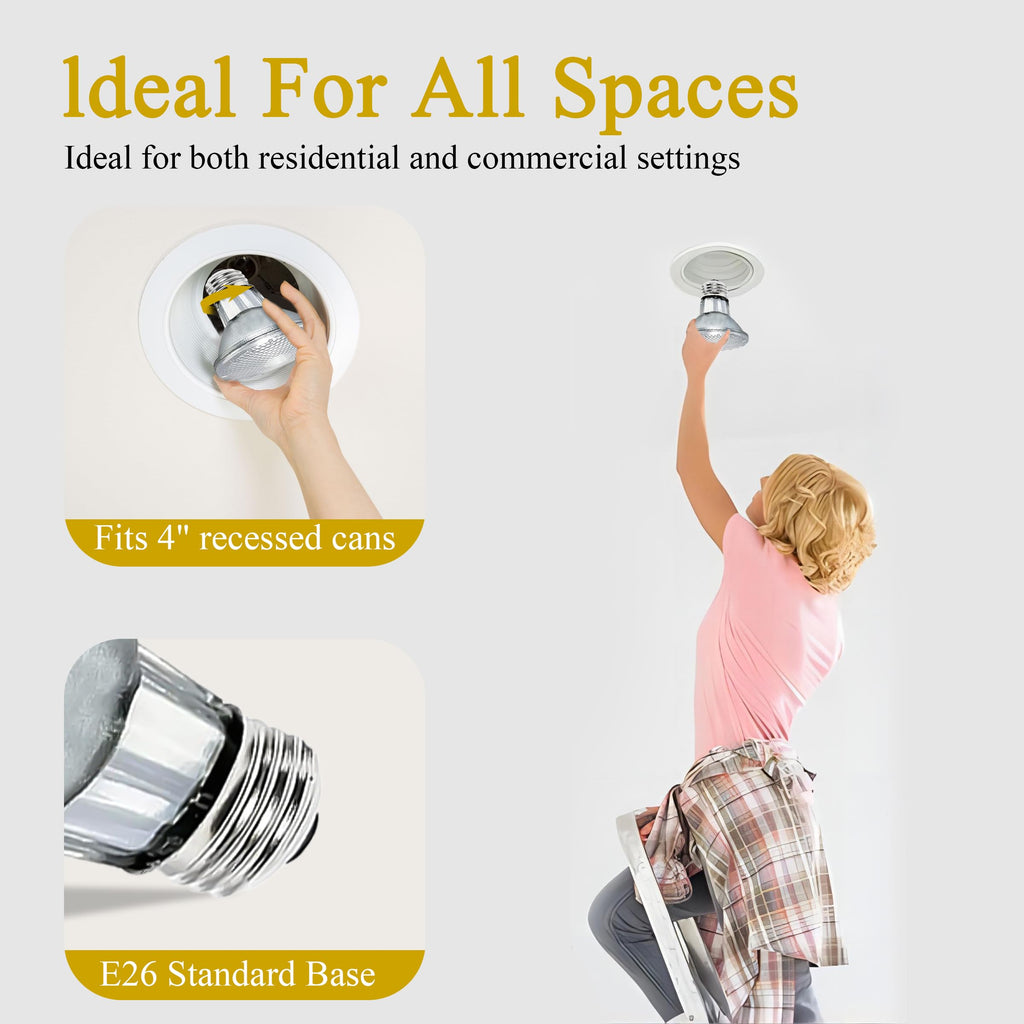 Lachesan PAR20 Flood Light Bulbs – 39W, 6-Pack, Dimmable, 2700K, 480 Lumens, E26