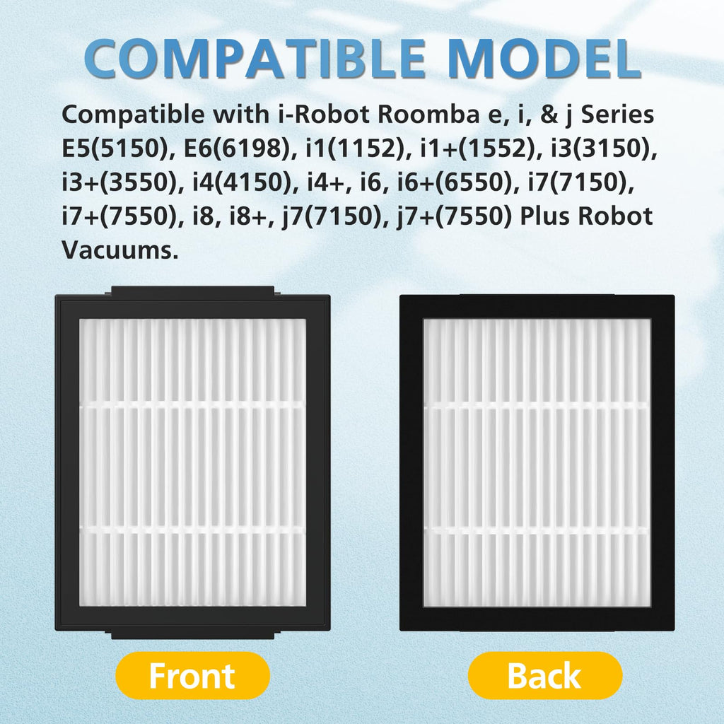 Lacvik 20-Pack 4639161 High-Efficiency Roomba Filters for iRobot Roomba E/I/J Series