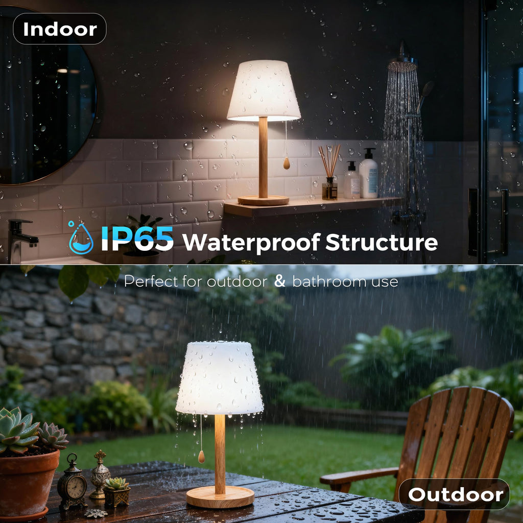 Lazukes Cordless Shower Lamp – IP65 Waterproof, 16-Color RGB, Rechargeable with Remote