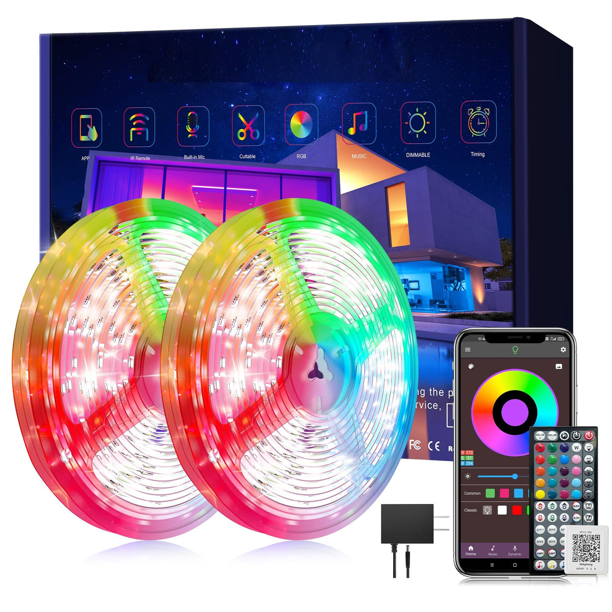 Ledagic LED Lights for Bedroom 250ft – Color Changing RGB Strip with App & Remote