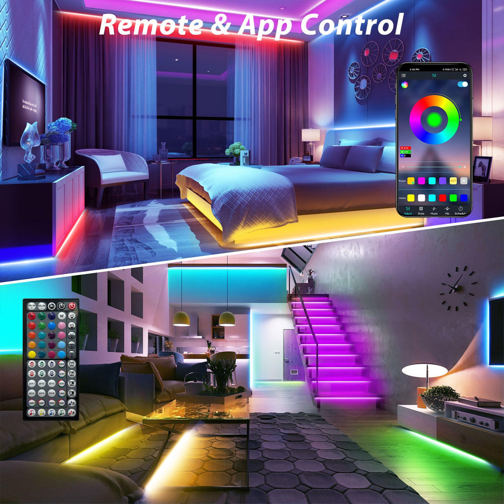 Ledagic LED Lights for Bedroom 250ft – Color Changing RGB Strip with App & Remote