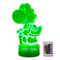 LEDERGO Yoshi Night Light – 16 Colors RGB 3D Illusion, Touch & Remote, Kids Room Decor