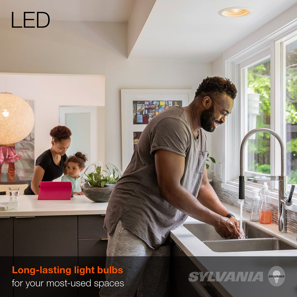 Sylvania ECO BR30 LED Bulb 65W Equivalent, 10W, Dimmable, Frosted 2700K Soft White – 4 Pack | LEDVANCE