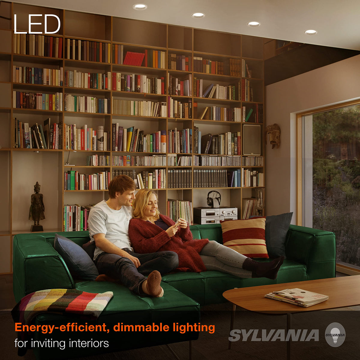 Sylvania ECO BR30 LED Bulb 65W Equivalent, 10W, Dimmable, Frosted 2700K Soft White – 4 Pack | LEDVANCE
