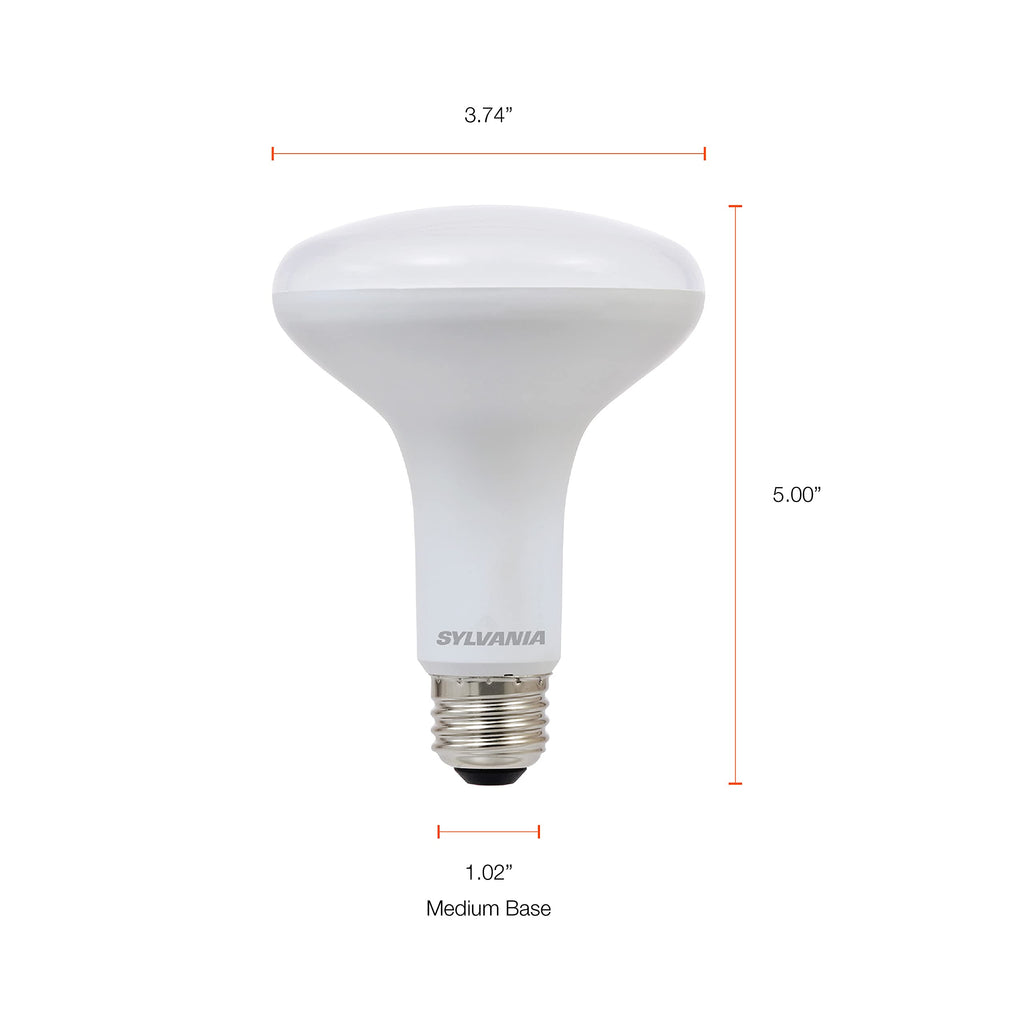 Sylvania ECO BR30 LED Bulb 65W Equivalent, 10W, Dimmable, Frosted 2700K Soft White – 4 Pack | LEDVANCE