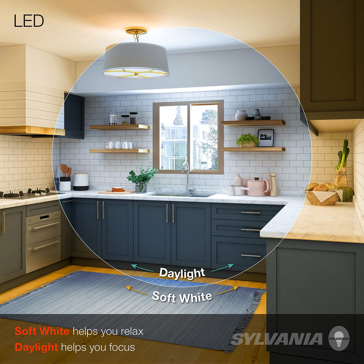 LEDVANCE Sylvania A19 LED Bulbs 14W (100W Equivalent) 1500 Lumens Frosted 2700K Soft White - 4 Pack