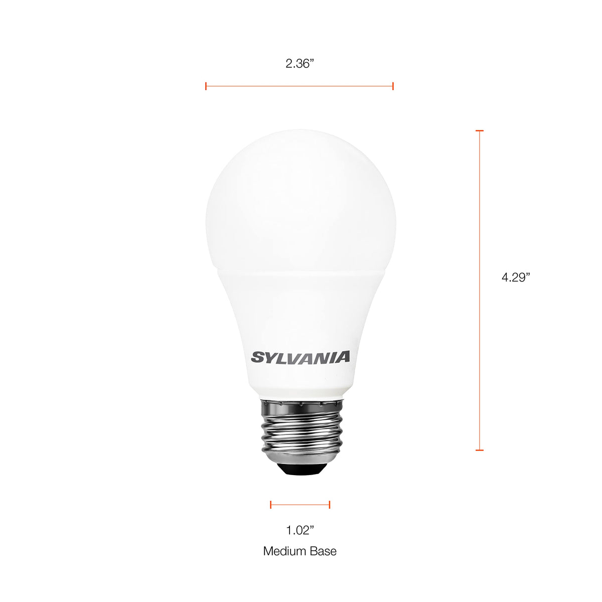 LEDVANCE Sylvania A19 LED Bulbs 14W (100W Equivalent) 1500 Lumens Frosted 2700K Soft White - 4 Pack