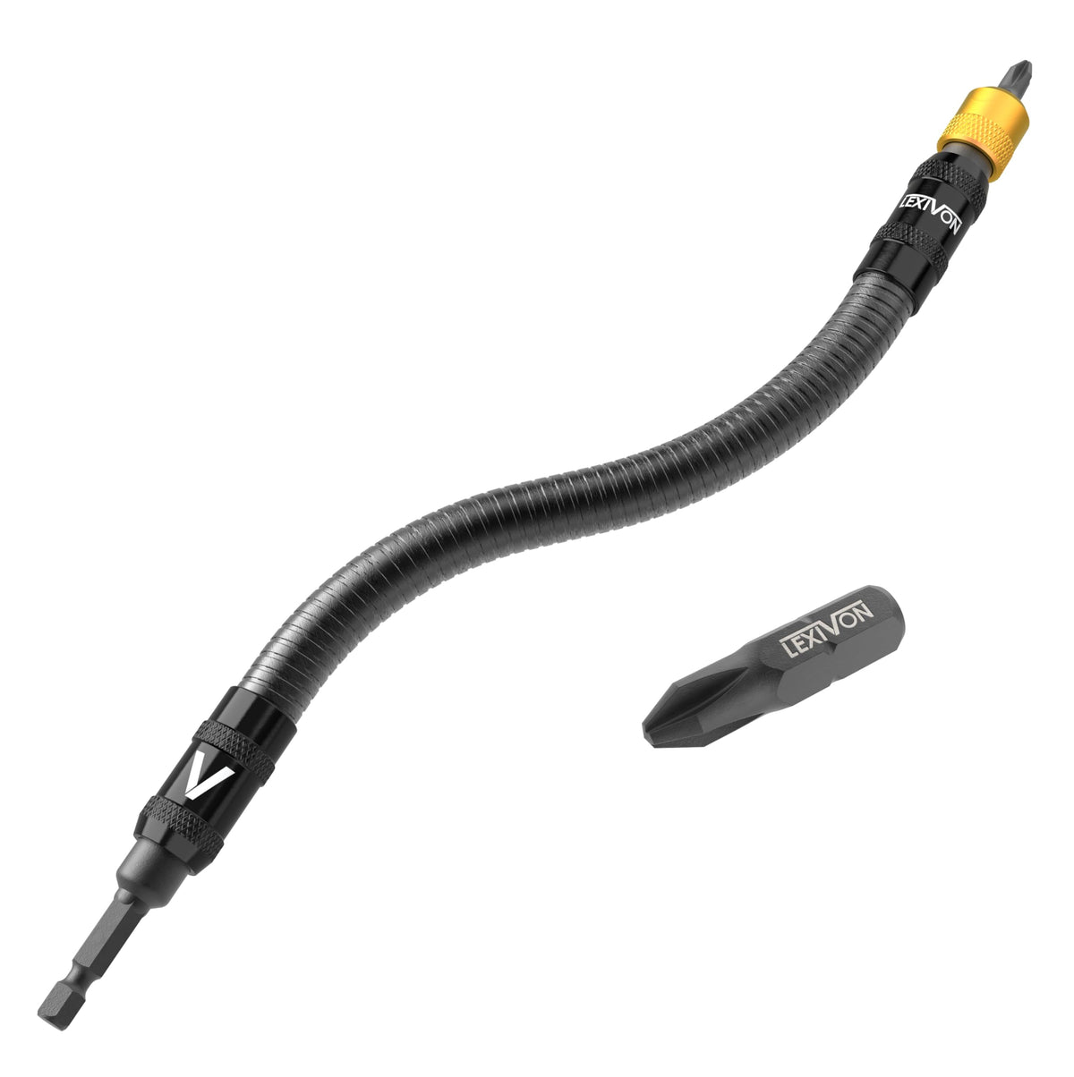 LEXIVON Drill Bit Holder 12-Inch Extension – Quick-Release, 1/4-Inch Hex Shank, 3600 RPM (LX-501)