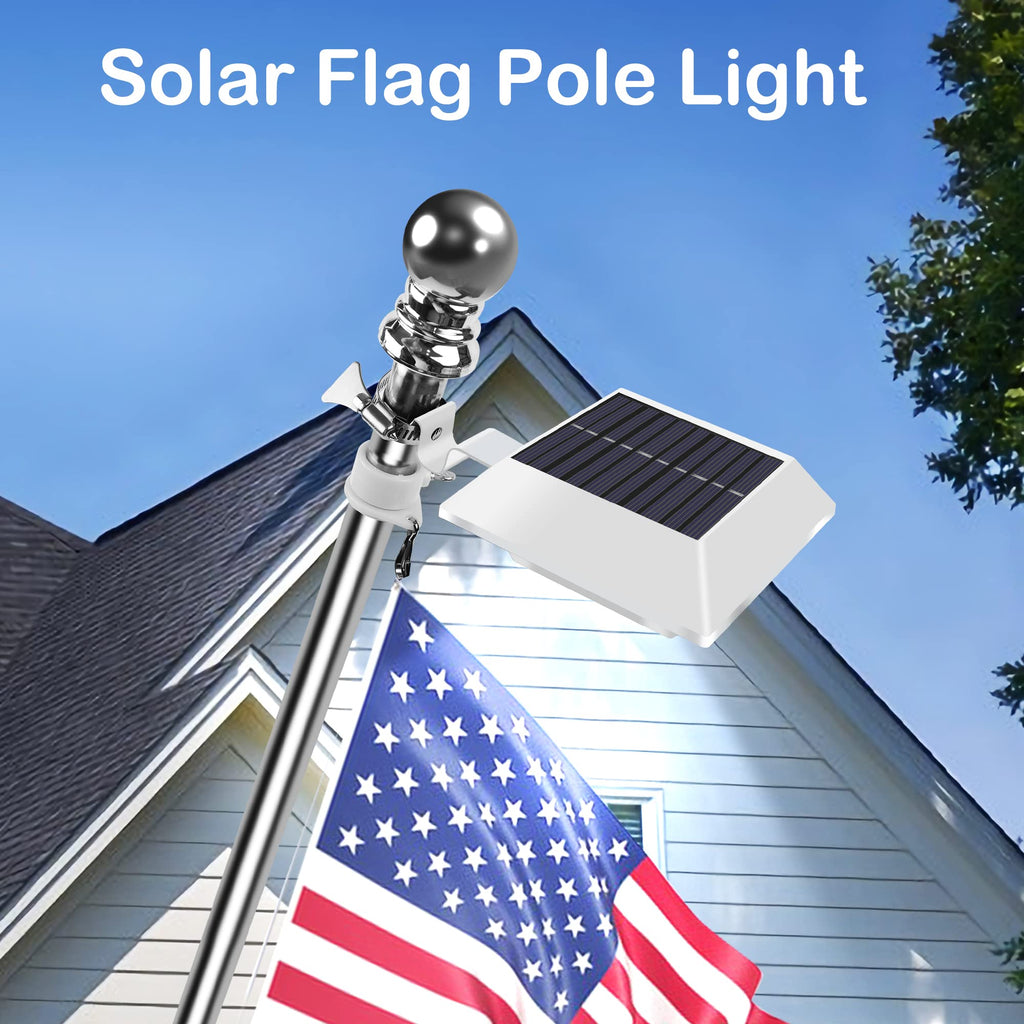 Little Joke Solar Flag Pole Light 6000K – 120 Lumen for 5ft–6ft Poles, Waterproof