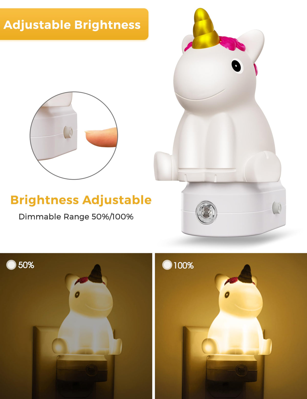 L LOHAS LED Plug-in Night Light for Kids – Dusk-to-Dawn Sensor & Color Modes