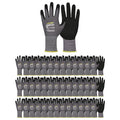 LOCCEF MicroFoam Nitrile Coated Work Gloves - 6 Pairs, Seamless Knit Nylon, Grey
