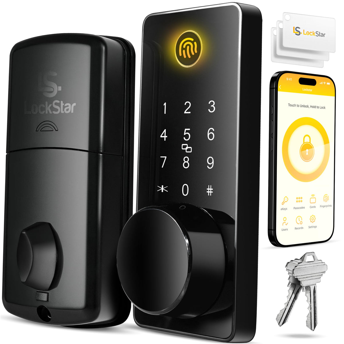 LOCKSTAR Smart Door Lock – Keyless Entry with App, Fingerprint, Keypad, Card & More