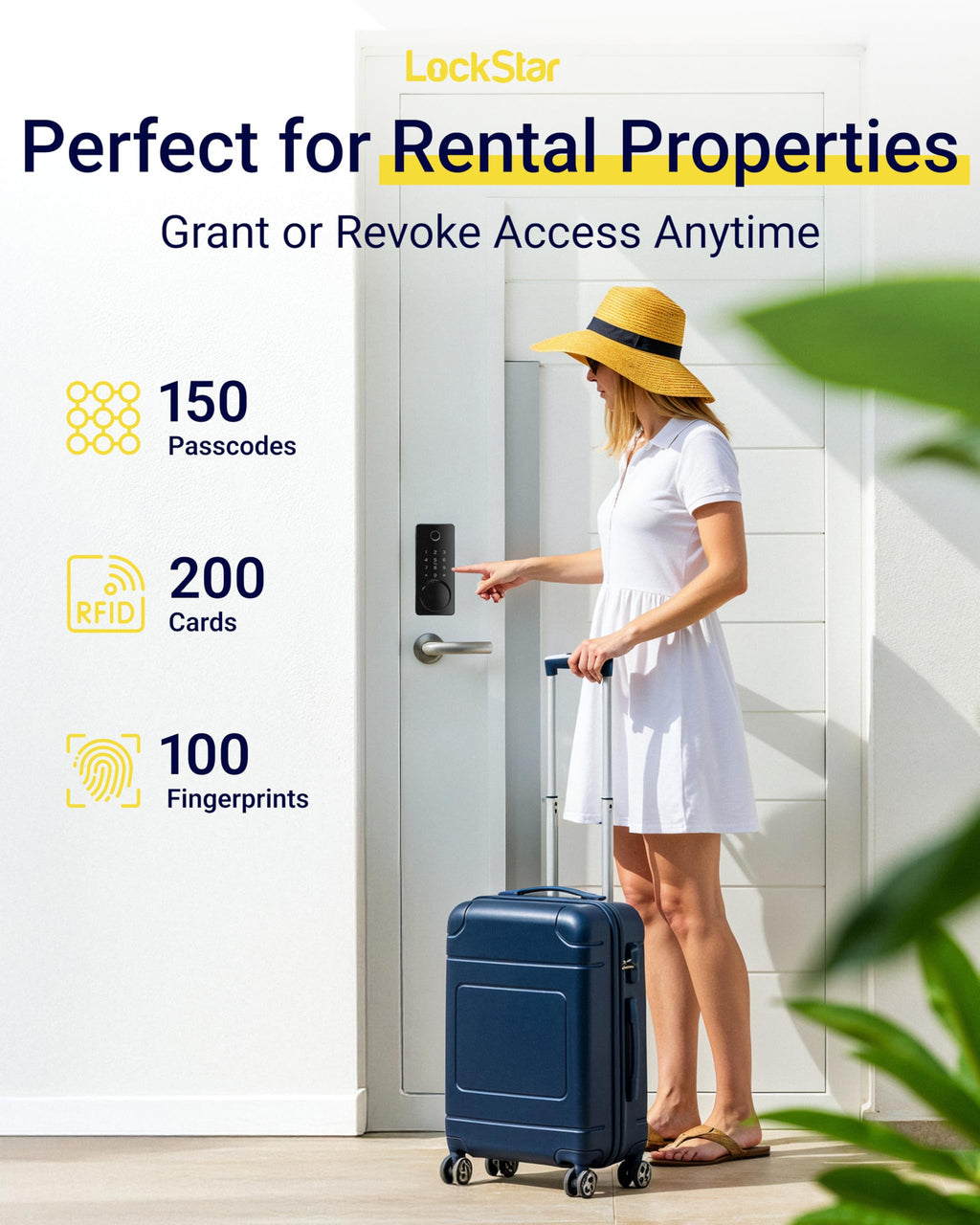 LOCKSTAR Smart Door Lock – Keyless Entry with App, Fingerprint, Keypad, Card & More