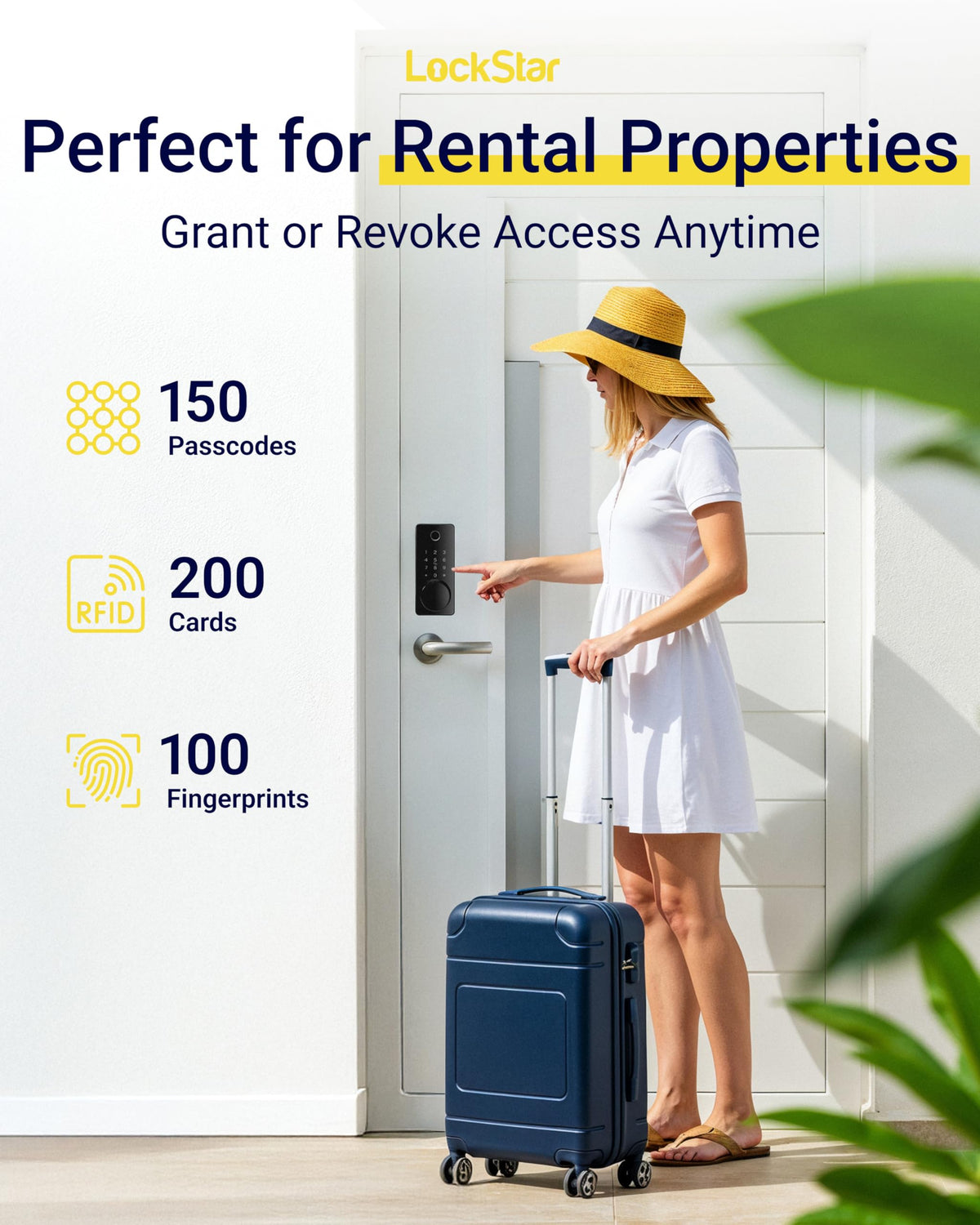 LOCKSTAR Smart Door Lock – Keyless Entry with App, Fingerprint, Keypad, Card & More