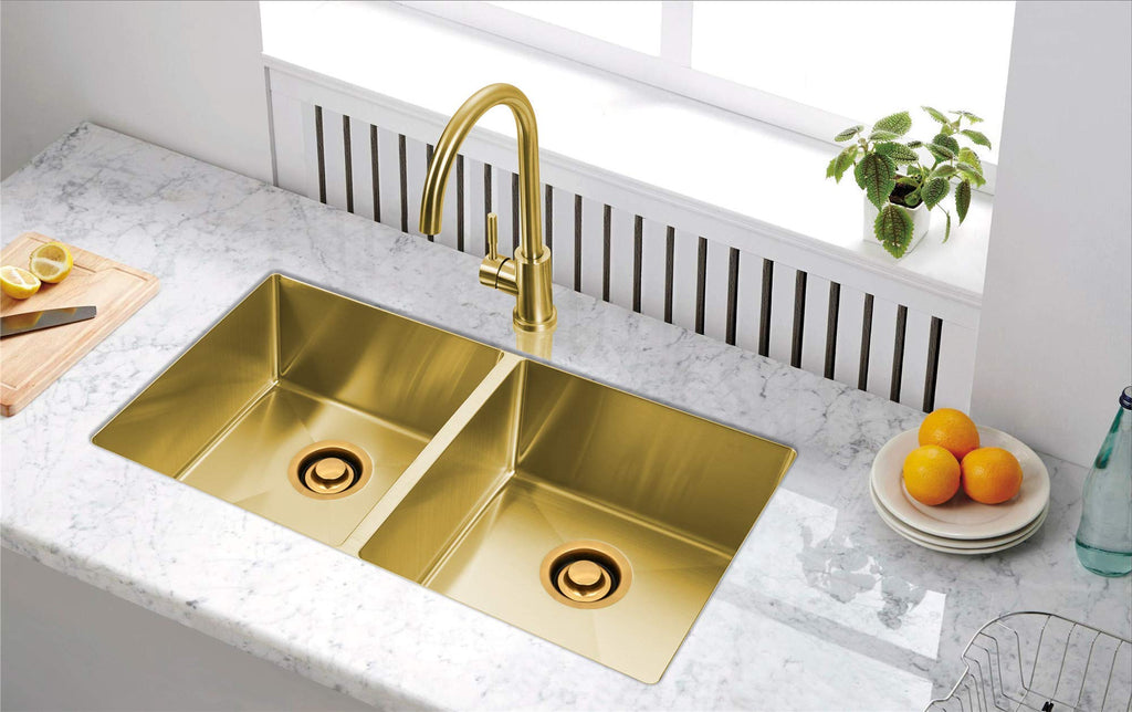 LQS Golden Kitchen Sink Garbage Disposal Flange & Stopper — Fits 3-1/2 inch Hole, Easy Install
