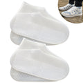 LSDWL Waterproof Shoe Covers 2 Pairs - Clear, X-Large | Reusable Silicone Rain Protection
