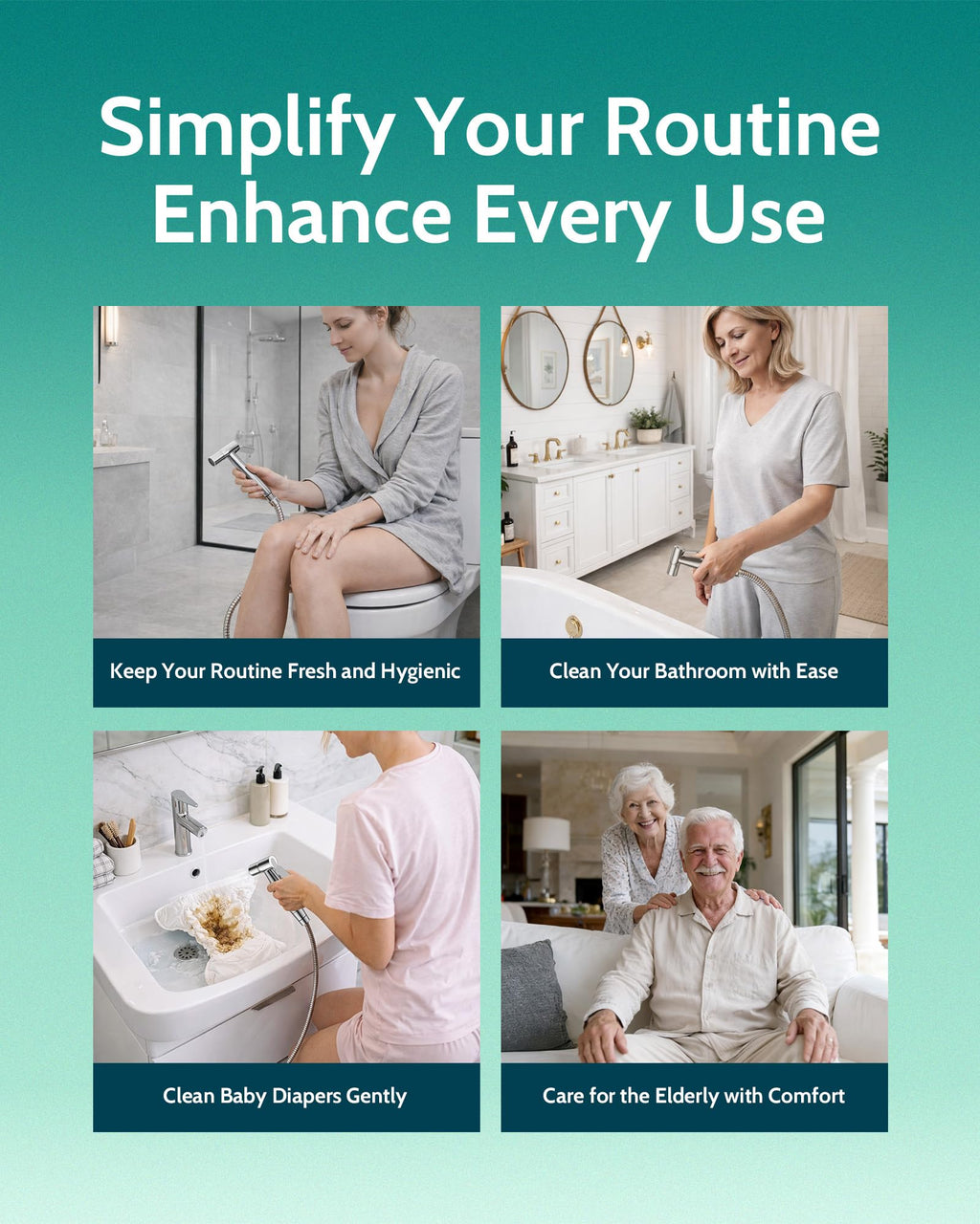LUFEIDRA Handheld Bidet Sprayer: Adjustable Water Pressure for Toilet & Feminine Wash