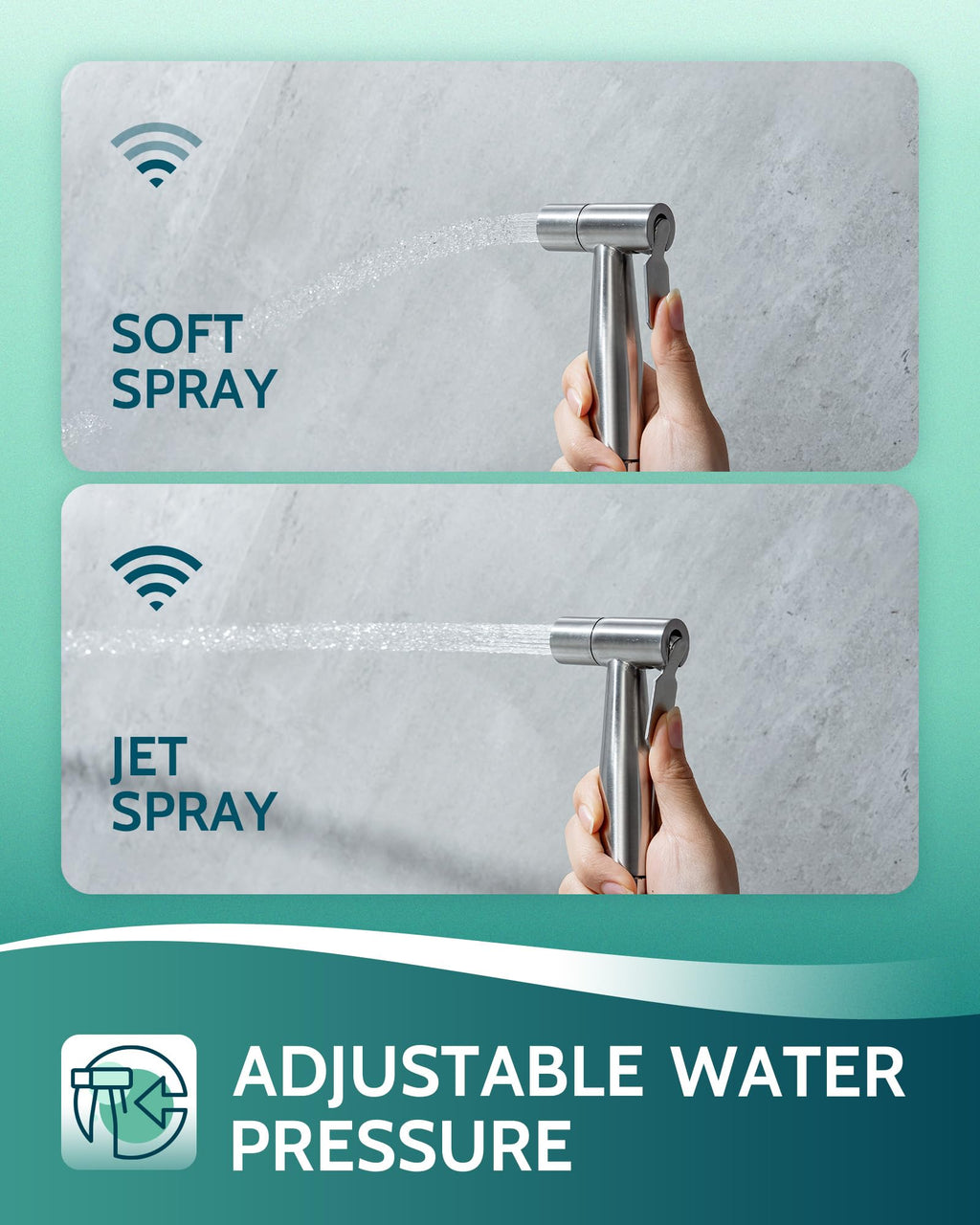 LUFEIDRA Handheld Bidet Sprayer: Adjustable Water Pressure for Toilet & Feminine Wash