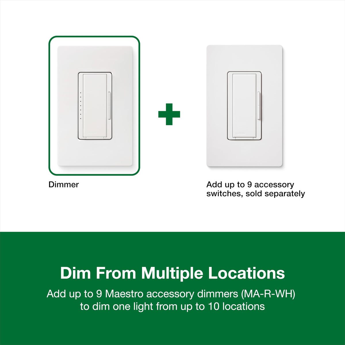 Lutron Maestro LED+ Dimmer Switch 3-Pack – 150W, Single-Pole/Multi-Location, White