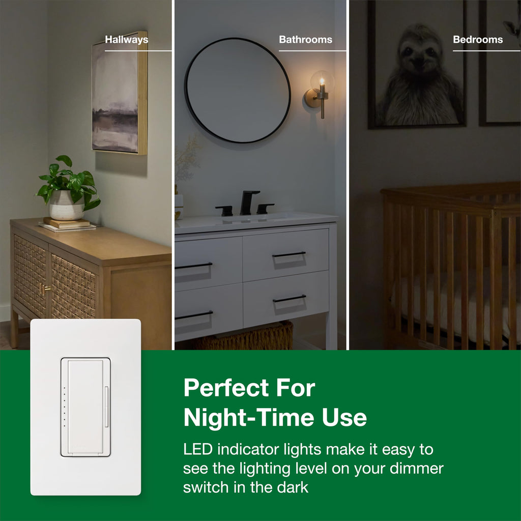 Lutron Maestro LED+ Dimmer Switch 3-Pack – 150W, Single-Pole/Multi-Location, White