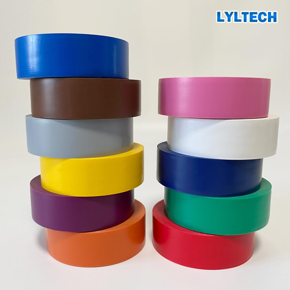 LYLTECH Matte Rainbow Electrical Tape – 11 Colors, Waterproof, 3/4 in x 30 ft