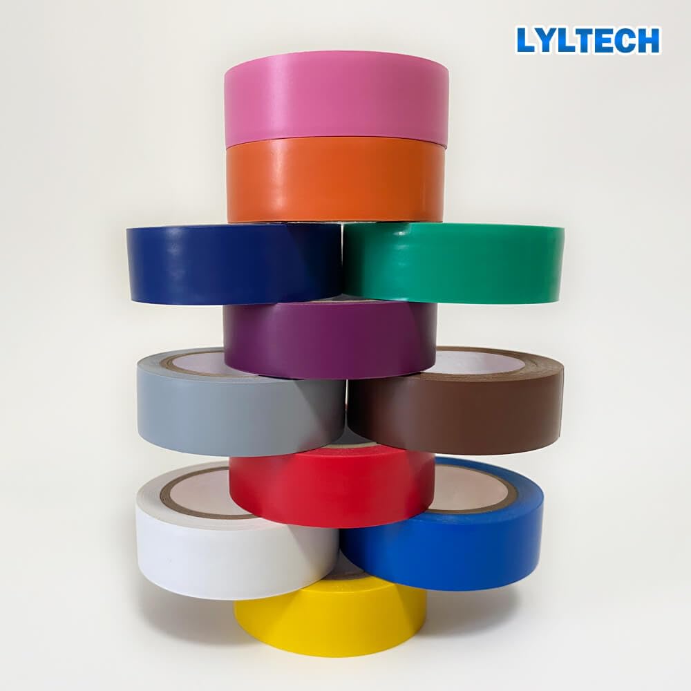 LYLTECH Matte Rainbow Electrical Tape – 11 Colors, Waterproof, 3/4 in x 30 ft