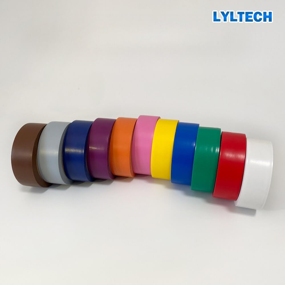 LYLTECH Matte Rainbow Electrical Tape – 11 Colors, Waterproof, 3/4 in x 30 ft