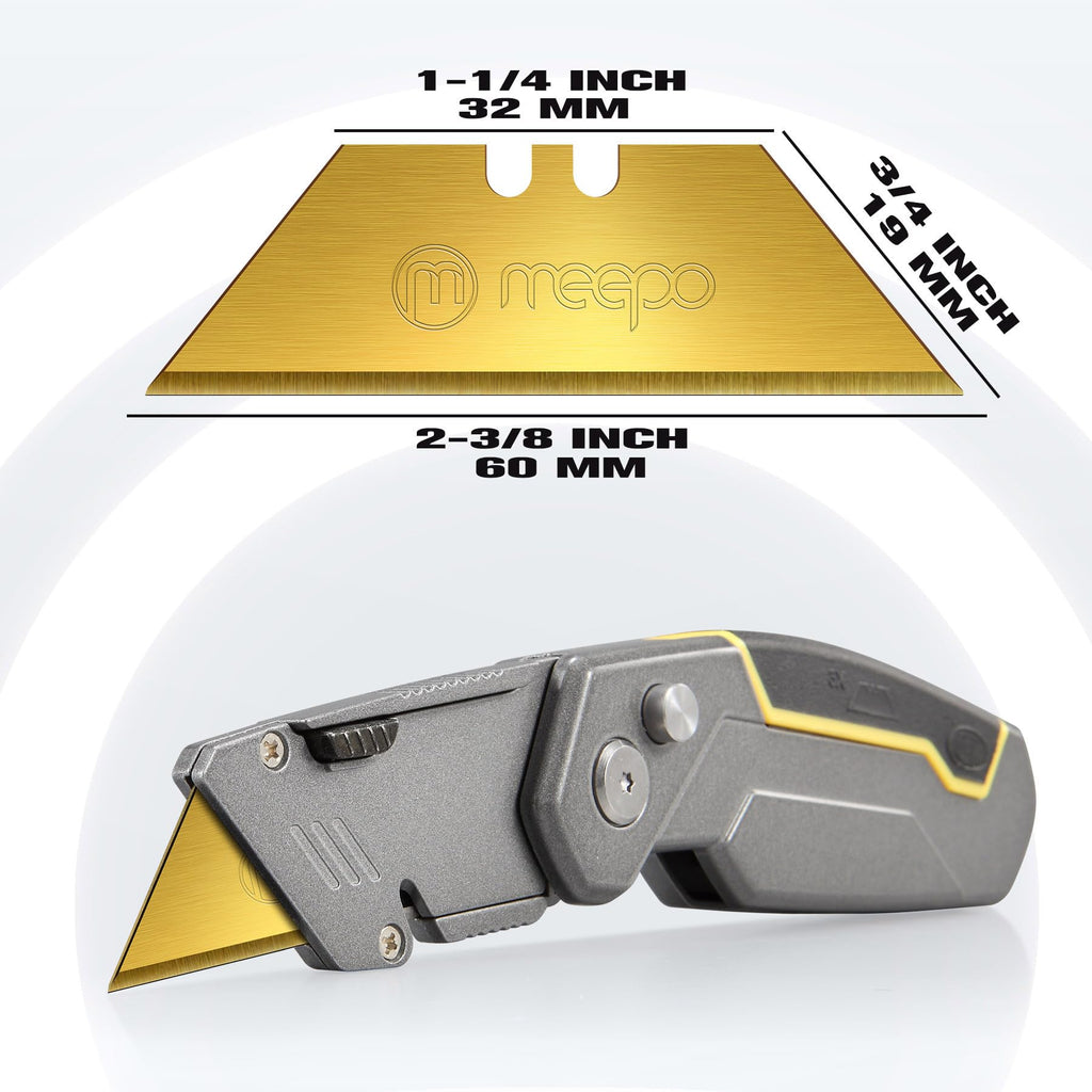 M MEEPO 100-Pack Titanium-SK2 Utility Knife Blades – Rust-Resistant & Durable