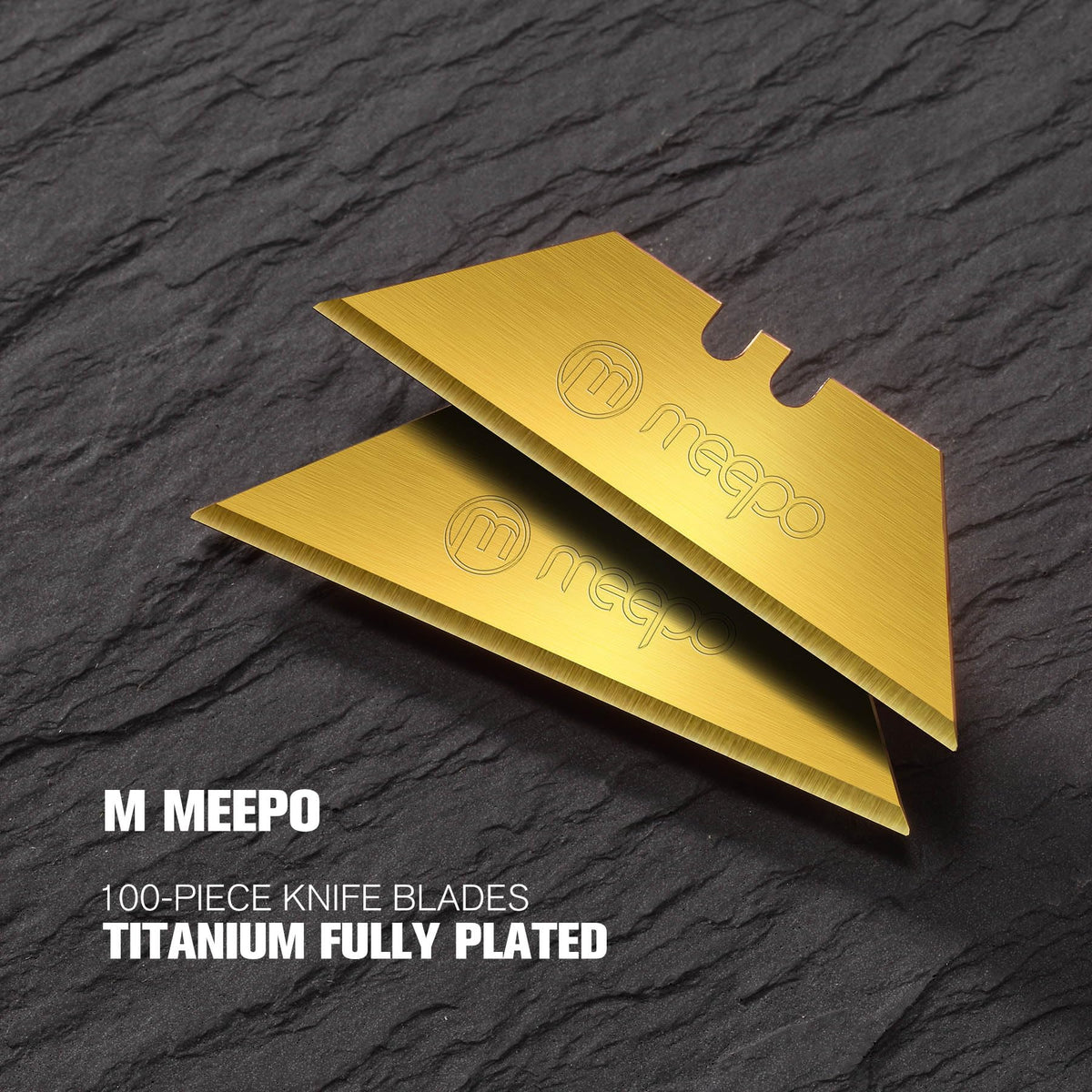 M MEEPO 100-Pack Titanium-SK2 Utility Knife Blades – Rust-Resistant & Durable