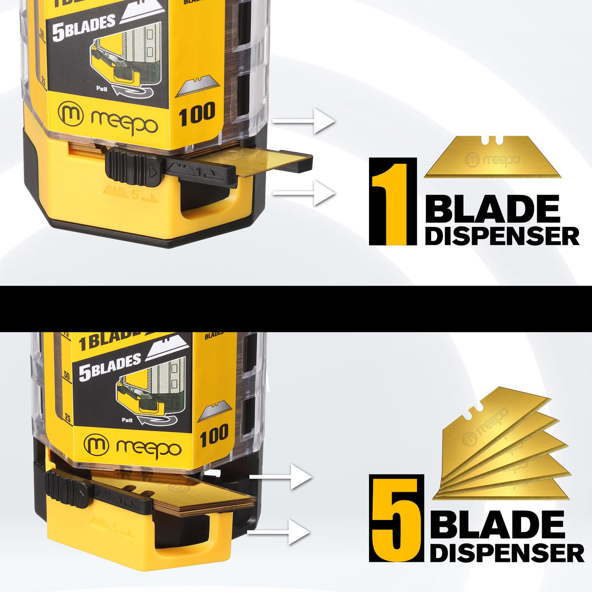 M MEEPO 100-Pack Titanium-SK2 Utility Knife Blades – Rust-Resistant & Durable