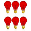 Mandala Crafts Clear Red 25W Specialty Light Bulbs – A19, E26 Base, 6 Pack, 120V | Not for General Illumination
