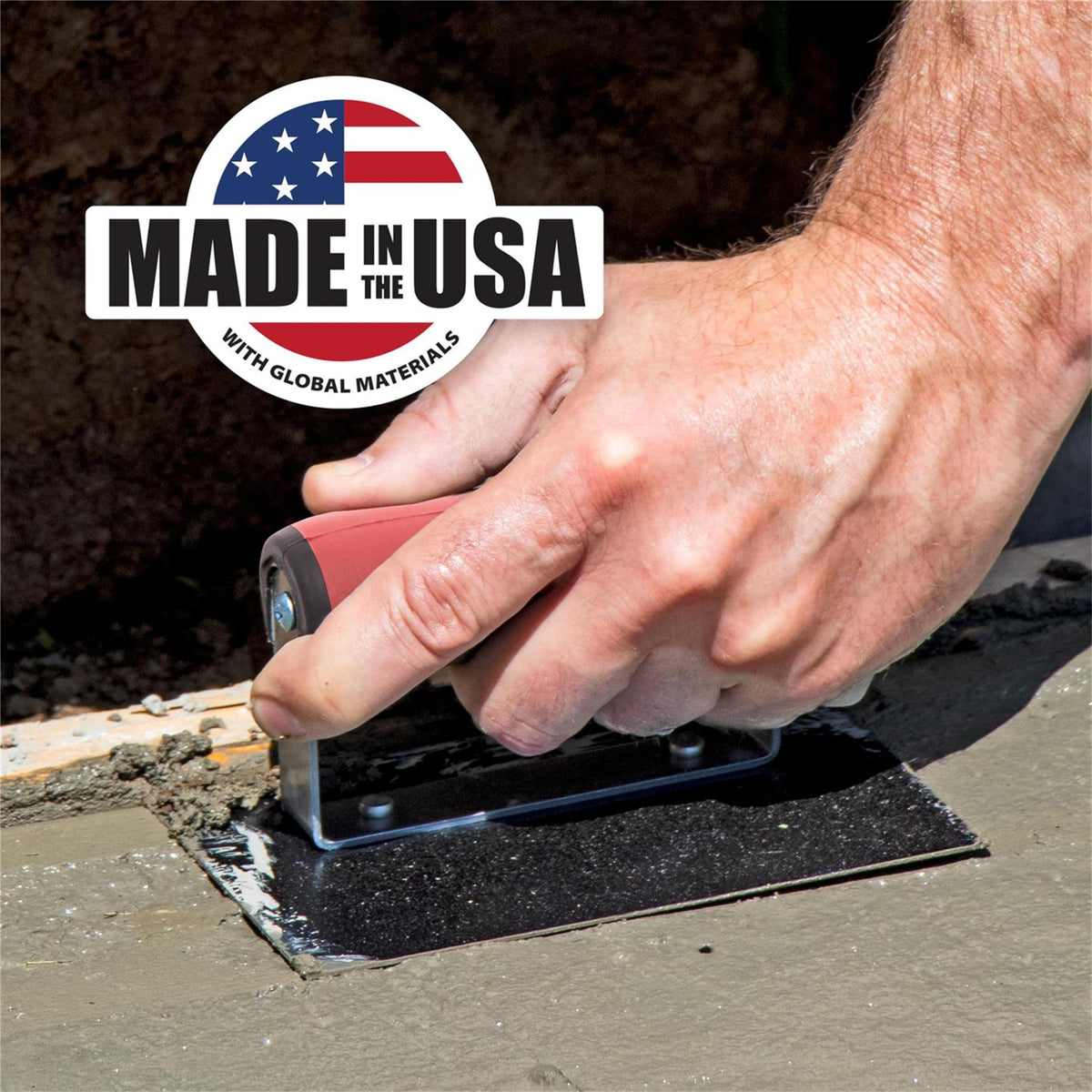 MARSHALLTOWN Straight Concrete Edger – 6x6 Blue Steel Blade, 1/2 Lip x 3/8 Radius – USA Made (162BD)
