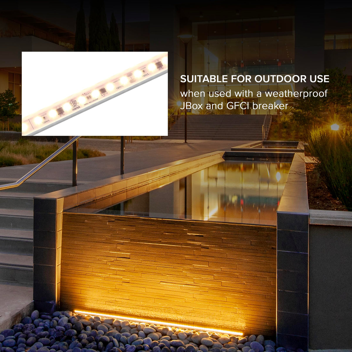 Maxxima 24 in. Hardwired LED Under Cabinet Strip Light — 920 Lumens, 3000K Warm White, 120V