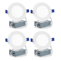 Meconard 4-Pack 4-Inch LED Recessed Lights – 2700K–5000K, Dimmable, Canless, ETL/Energy Star