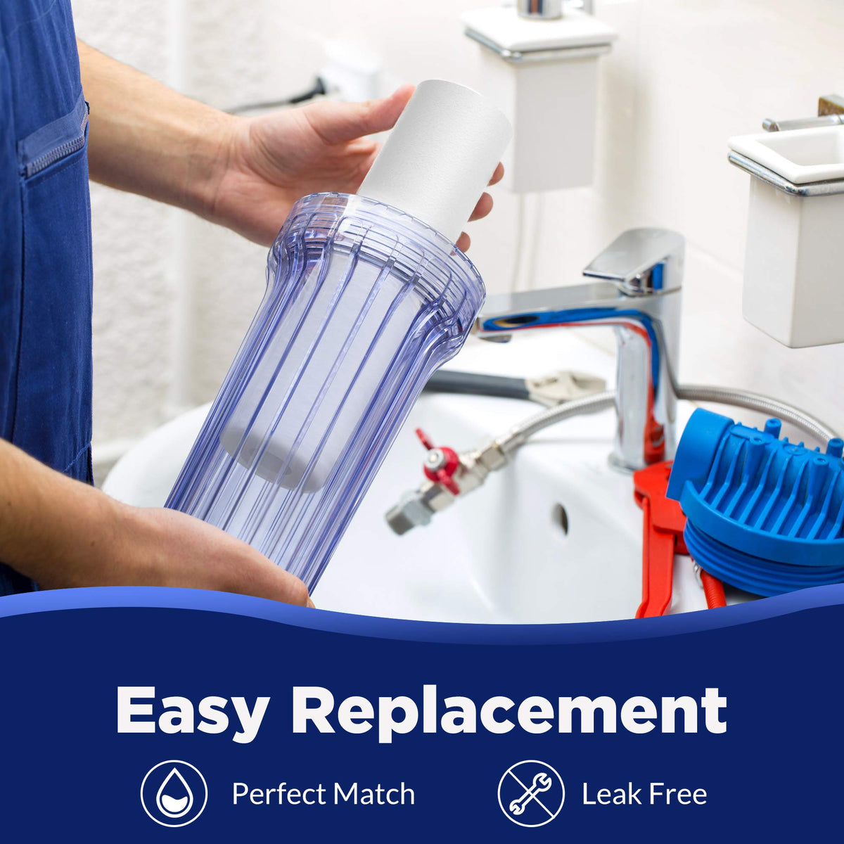 Membrane Solutions 50 Micron Sediment Filter — 10x2.5" Polypropylene Replacement for Whole House RO Systems (AP110, FXUSC, WHKF-GD05, P5)