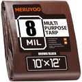 MERUYOO 8 Mil Waterproof Tarps 10x12 ft – UV Resistant, Reversible Poly Tarp with Grommets