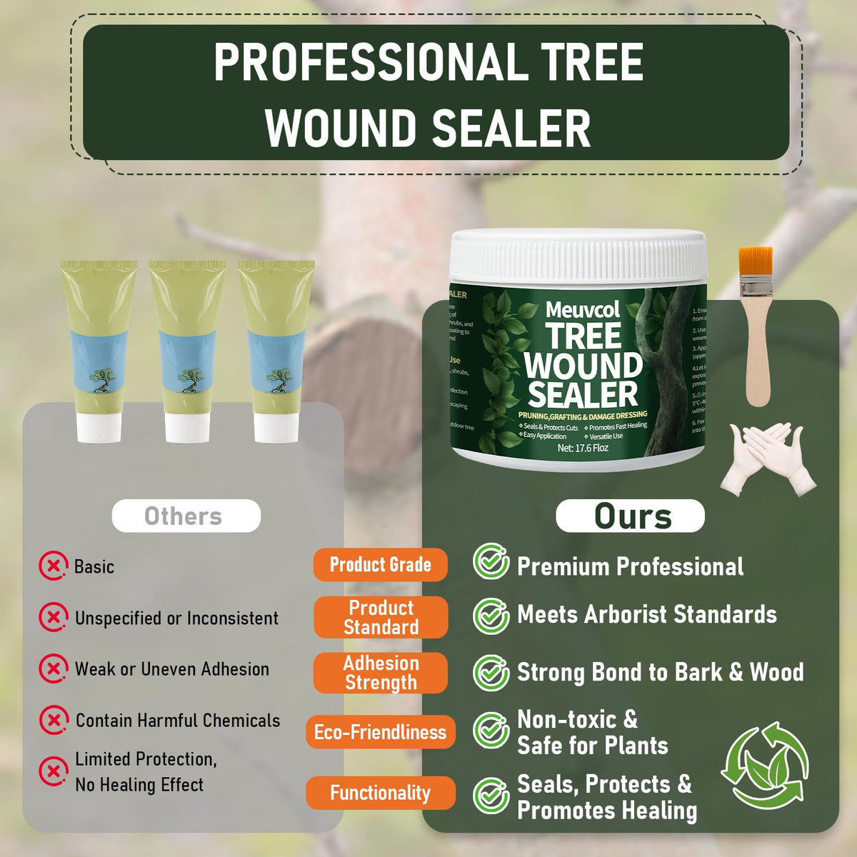 Meuvcol Tree Wound Sealer & Dressing – 500g Bark Repair & Grafting Sealant