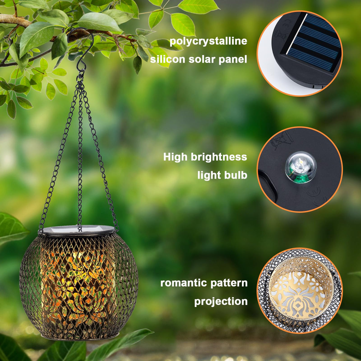 Mizmakp Solar Lanterns Outdoor 2 Pack – Waterproof Hanging Garden Lights for Patio & Yard