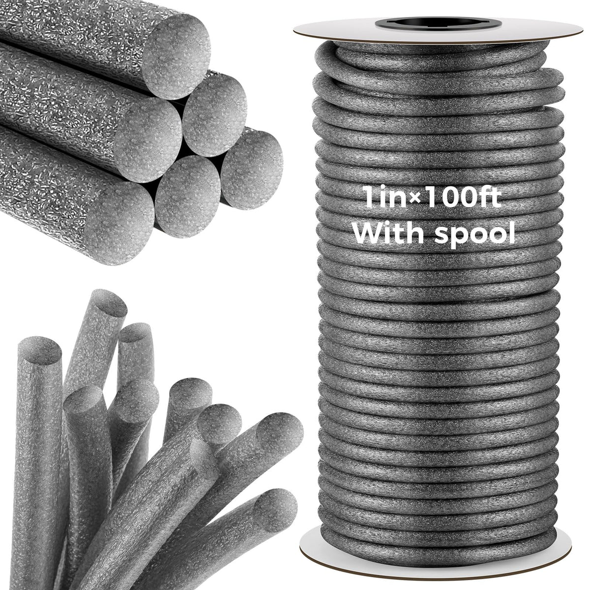MotiMind 1in x 100ft Foam Backer Rod for Gaps & Joints – Flexible, Non-Absorbent