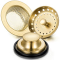 Mudder 3 Pcs Kitchen Sink Strainer Set – Brushed Gold Stainless Steel, Universal Fit